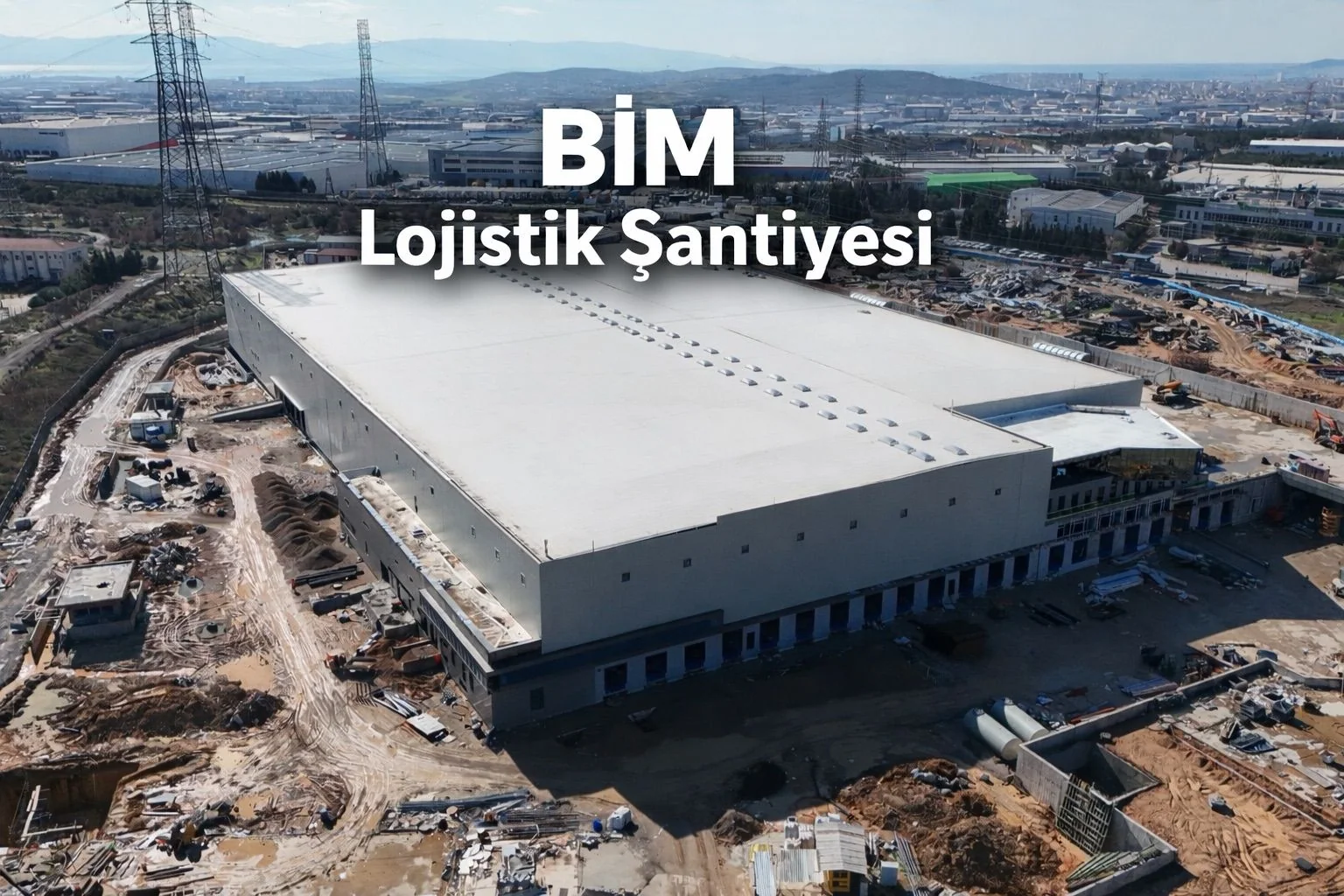 Labelled aerial view of the BIM logistics construction site