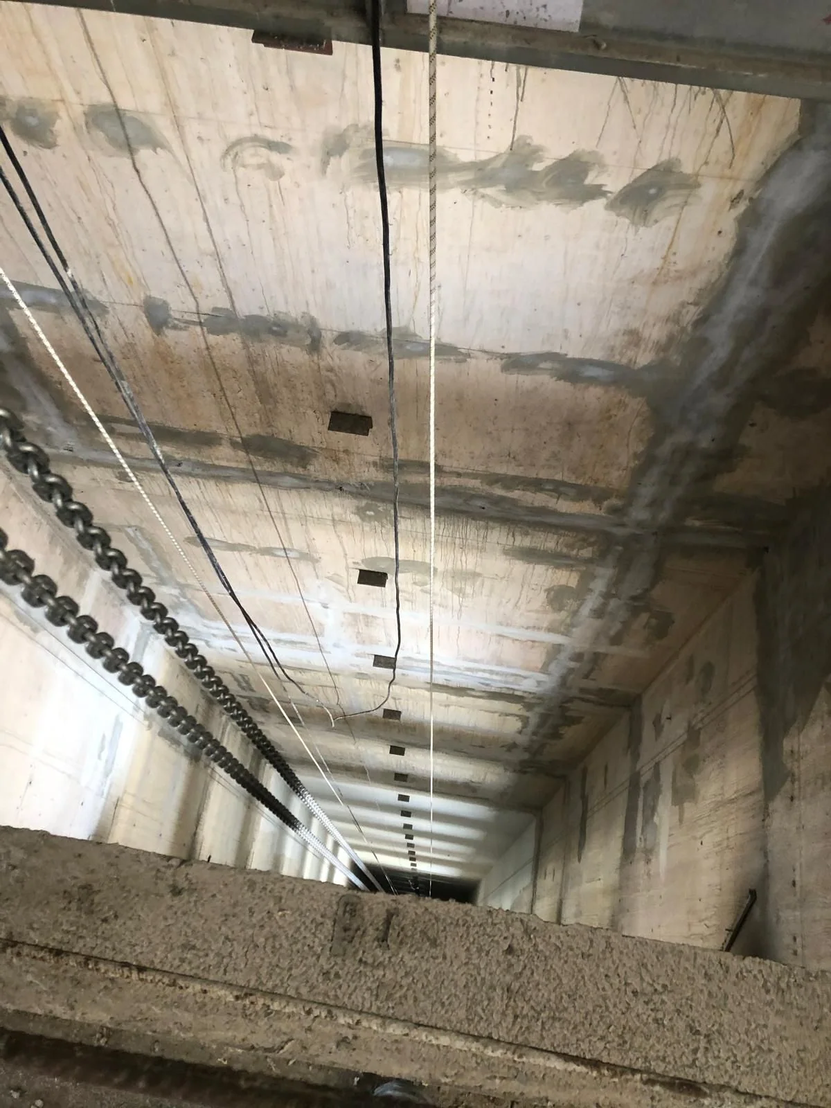Inside view of a services shaft