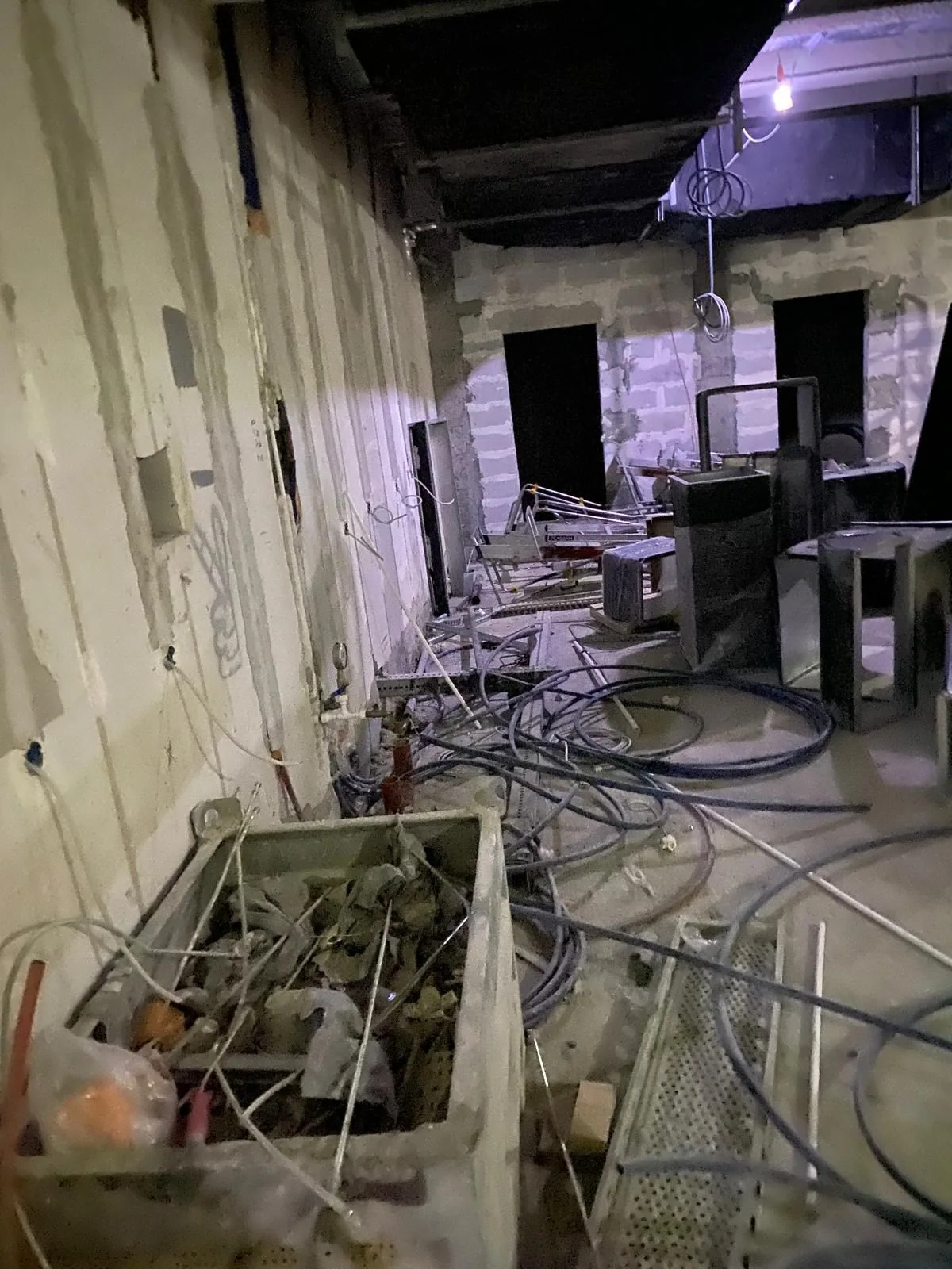 Area prepared with installations and equipment