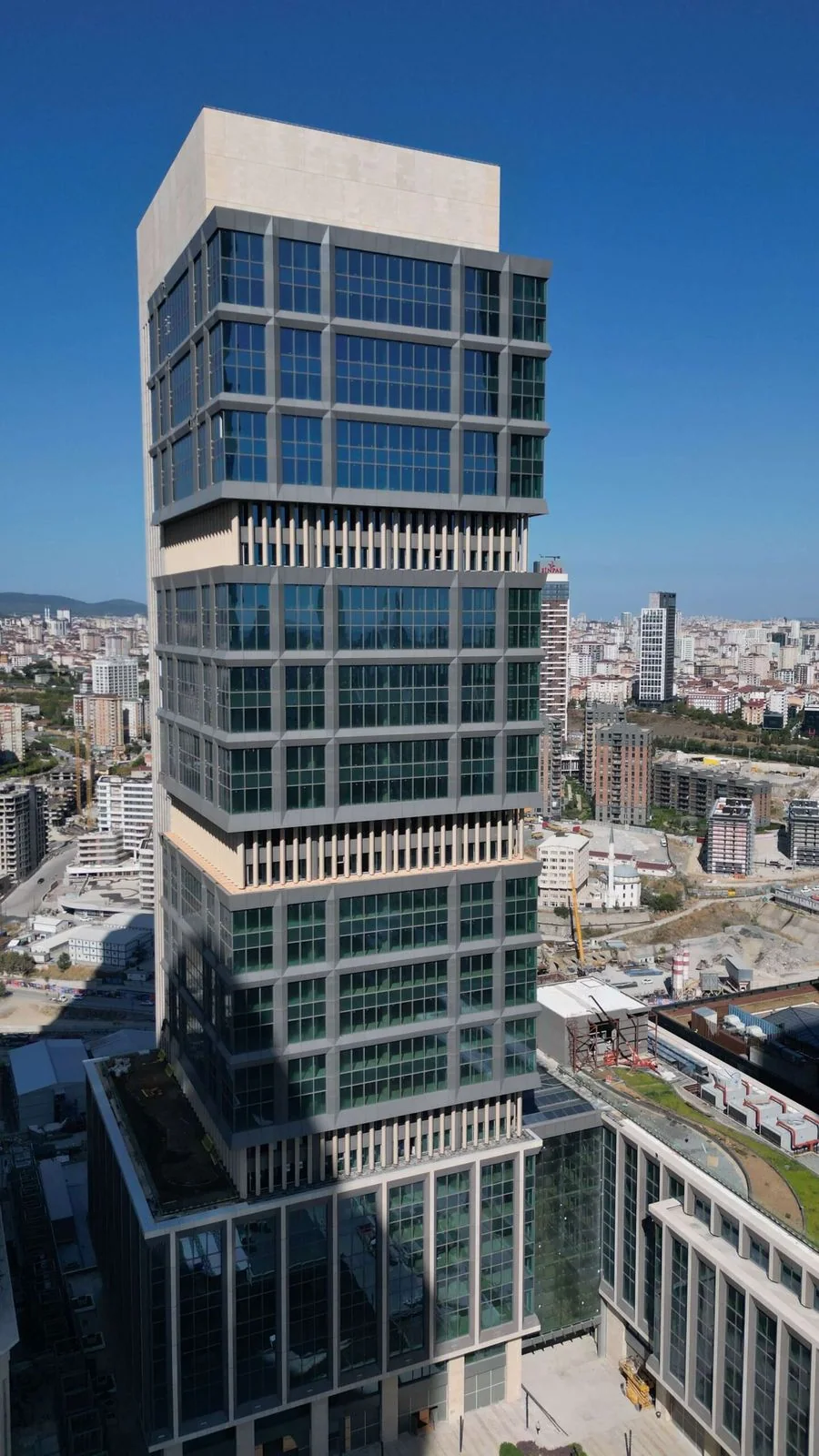 Upper floors of the Halkbank tower and the city beyond